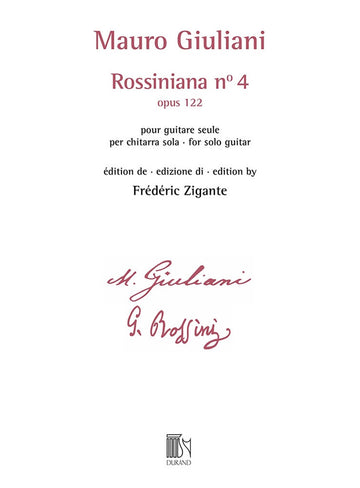 Giuliani - Rossiniana N° 4 (opus 122) - Edition De Frederic Zigante
