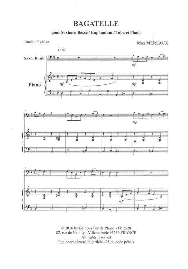 Mereaux Max - Bagatelle - Tuba und Klavier
