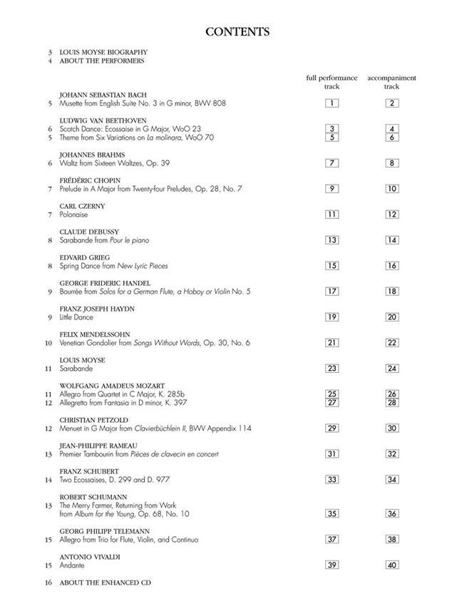 MOYSE L. - MOYSE COLLECTION OF EASY FLUTE CLASSICS + ONLINE AUDIO - FLUTE PIANO