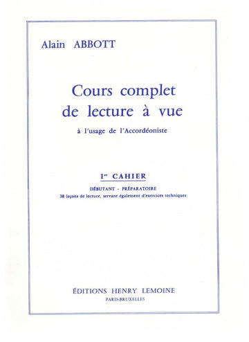 ABBOTT ALAIN - LECTURE A VUE VOL.1 - ACCORDEON