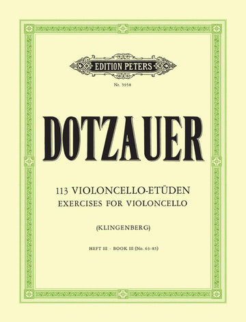 Dotzauer Friedrich - 113 Exercices Vol.3 (N°63-85) - Violoncelle