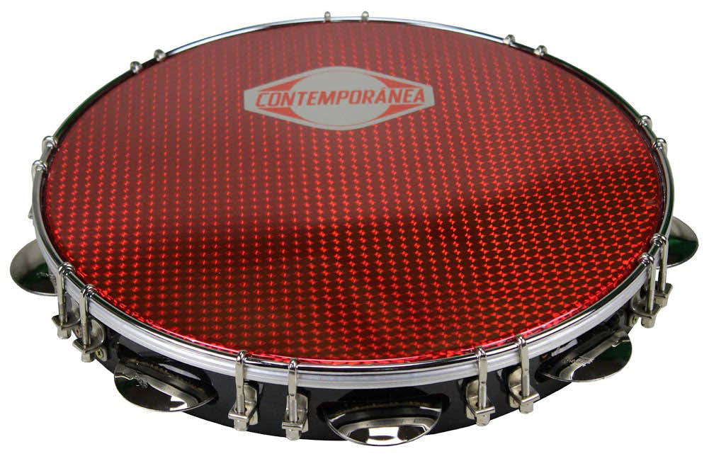 C-PF12-01BR - PANDEIRO 12" BLACK - SKIN RED - BLAGER