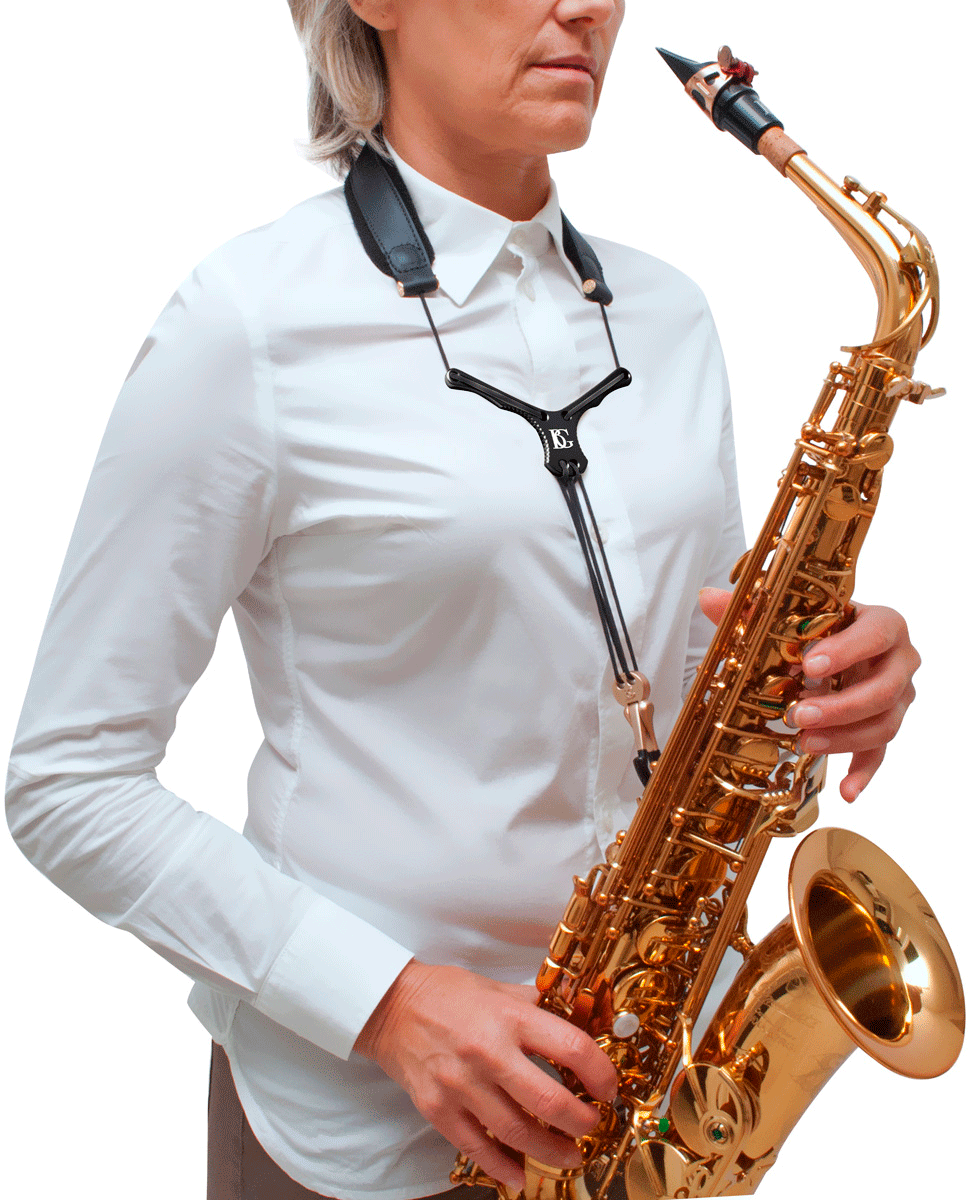 Zen-Schlüsselband Schwarz - Metall-Karabiner - Sax Sopran/Alt/ Tenor