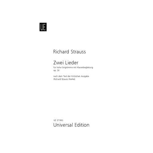 Strauss - 2 Lieder Op. 26 TRV 166 - High Voice et Piano