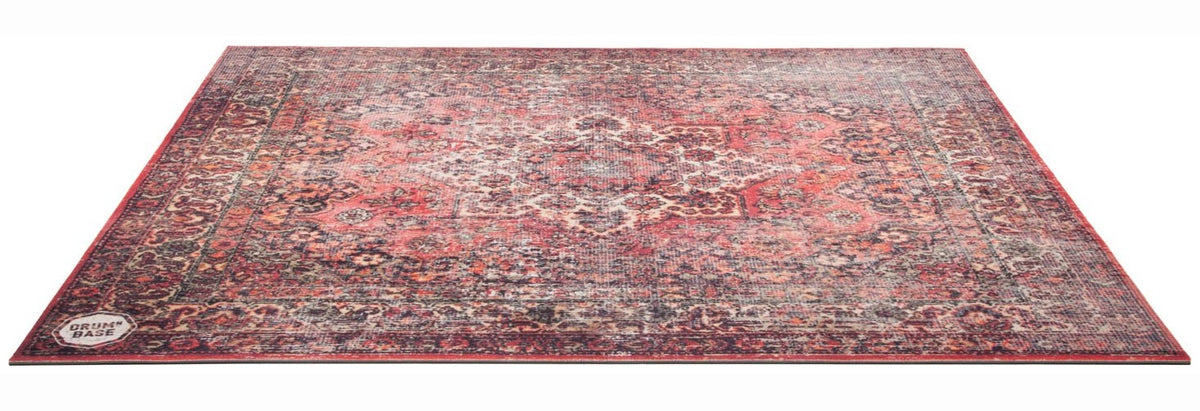 Freie Aufhà¤ngung & 27dB Trittschallreduzierung - Schlagzeugteppich 1.85 x 1.65m - Persisch Abgenutzt Rot