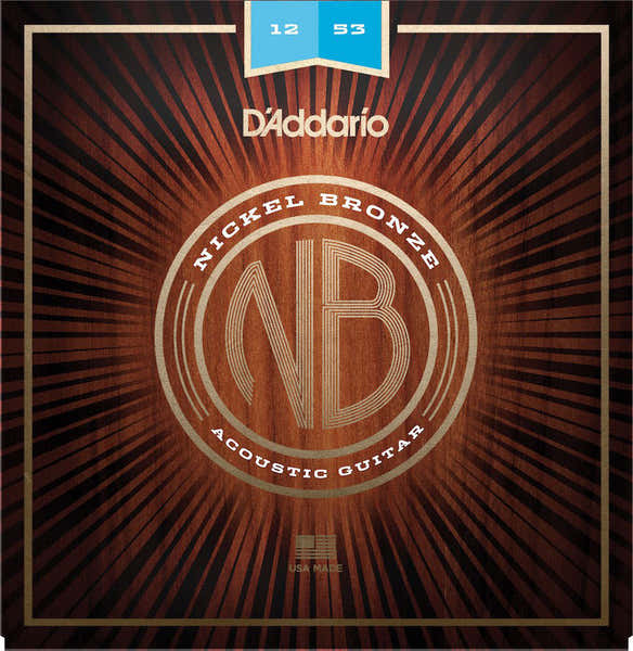 D'ADDARIO ACOUSTIC FOLK STRINGS NB1253 NICKEL BRONZE LIGHT 12 53