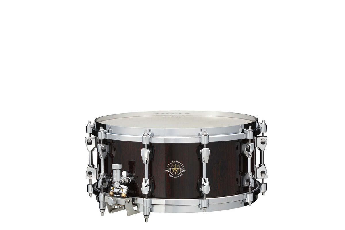 STARPHONIC BUBINGA BRAVURA 14X6 CONCERT SNARE DRUM W/MULTI SNARE FRAME GLOSS NATURAL CORDIA
