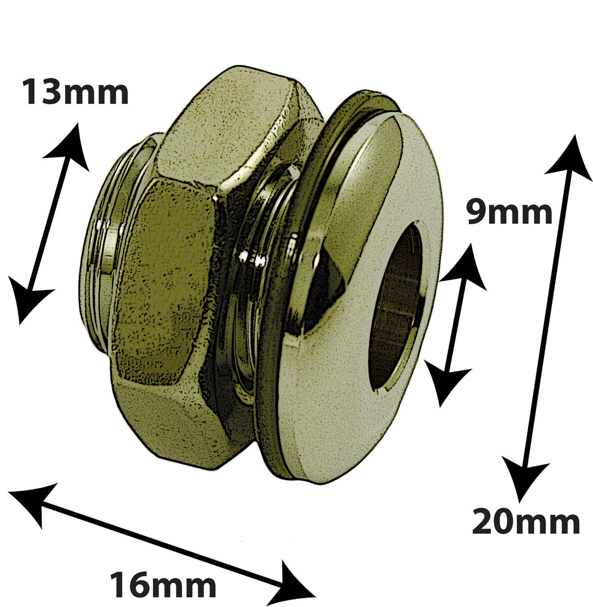 AVH1BR - Druckguss-Druckausgleichsöffnung 16mm Gold