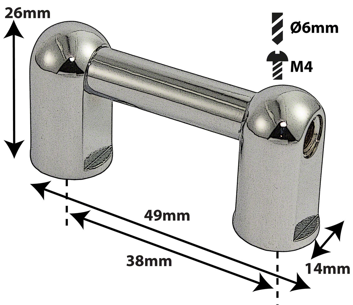 TL2S38B - SPANNBCKCHEN TUBELUG BASSDRUM - 38MM - EINZIGEN SPANNSCHRAUBEN (X1)
