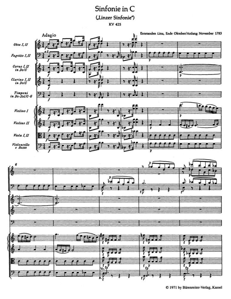 MOZART W.A. - SINFONIE IN C 'NR.36' KV 425 - STUDIENPARTITUR