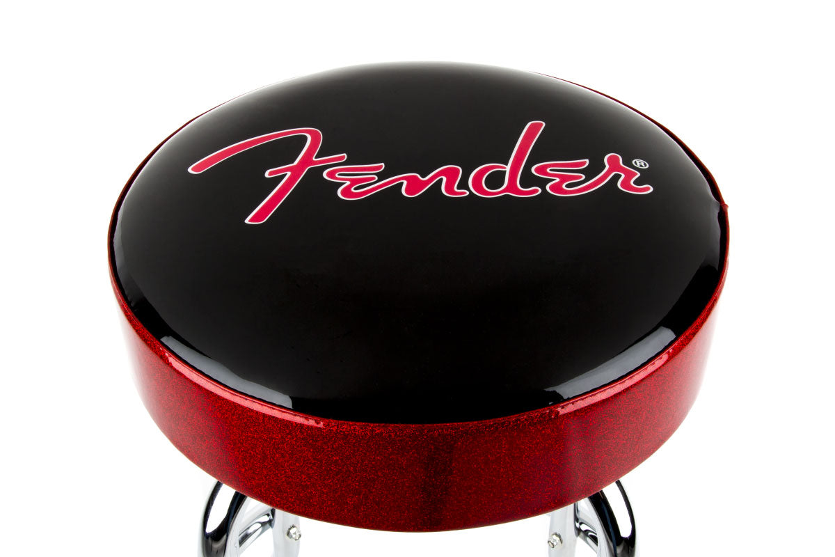 Red Sparkle Logo Barhocker Schwarz Red SPARKLE-chrome 24"