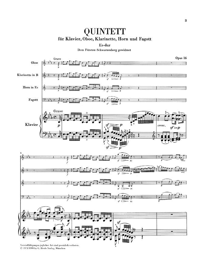 Beethoven L.V. - Piano Quintet E Flat Major Op. 16 (Version For Wind Instruments) For Piano Oboe C