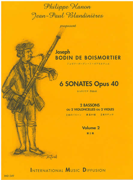 Boismortier - 6 Sonates Op 40 Vol 2 - 2 Bassons Ou 2 Cellos Ou 2 Violes