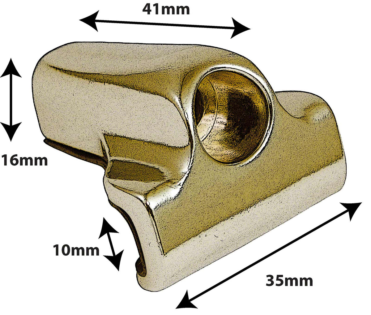 DC9BR - BASSDRUM SPANNKLAMMER PRESSGEFORMT GUMMI UNTERLEGT - GOLDFARBENE (X1)