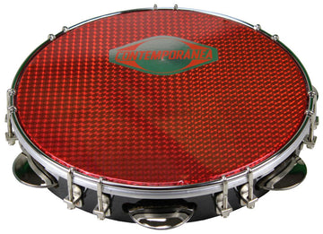 C-PF10-01BR - PANDEIRO 10" BLACK - SKIN RED