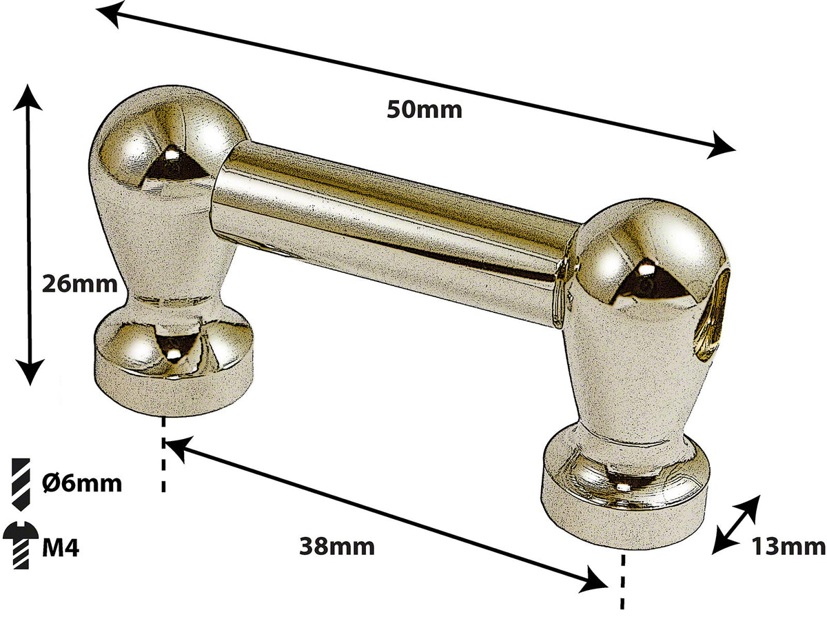 Rohrböckchen - 38mm - Messing - Einseitig (X1)