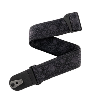 Pad Lock Gewebter Gitarrengurt Monterey Black Tubular