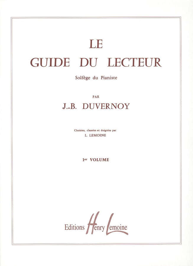 Duvernoy JEAN-baptiste - Leitfaden für den Leser Bd.1 - Klavier
