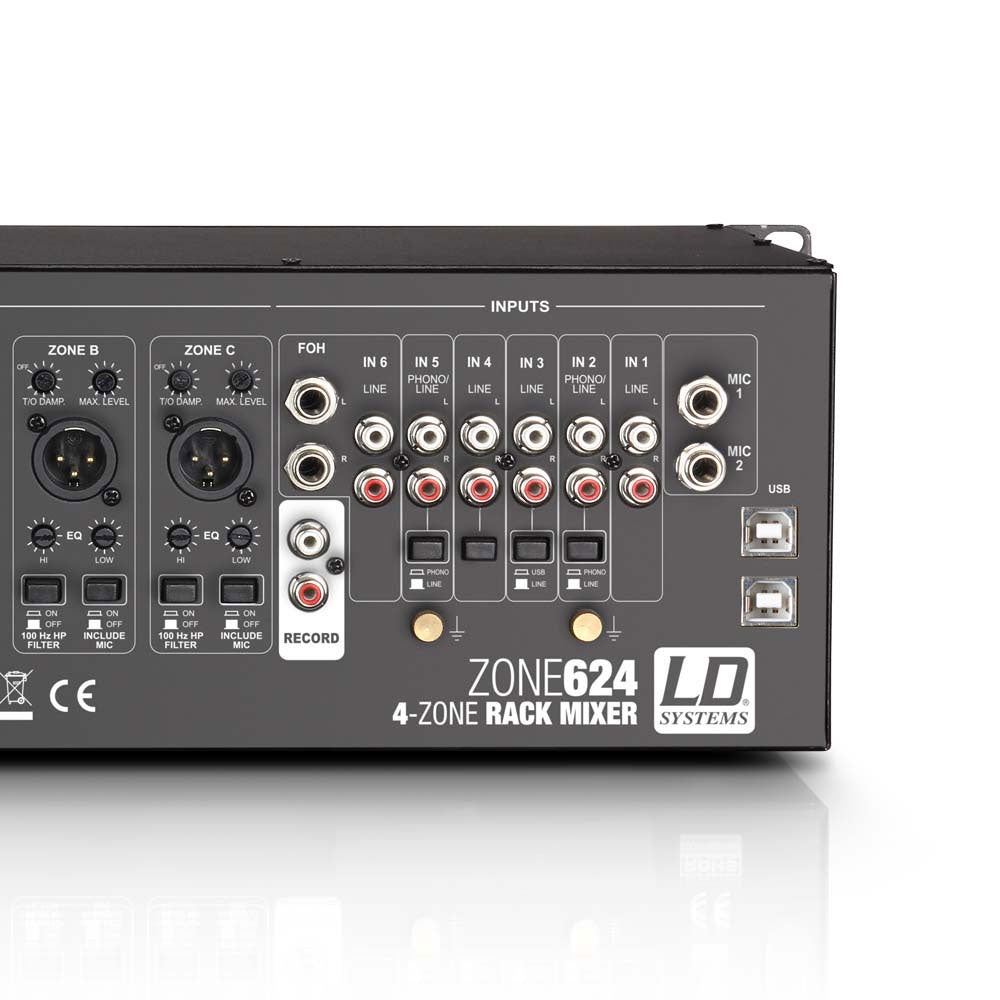 ZONE 624 - MIXER 4 ZONES RACKABLE 3 U.