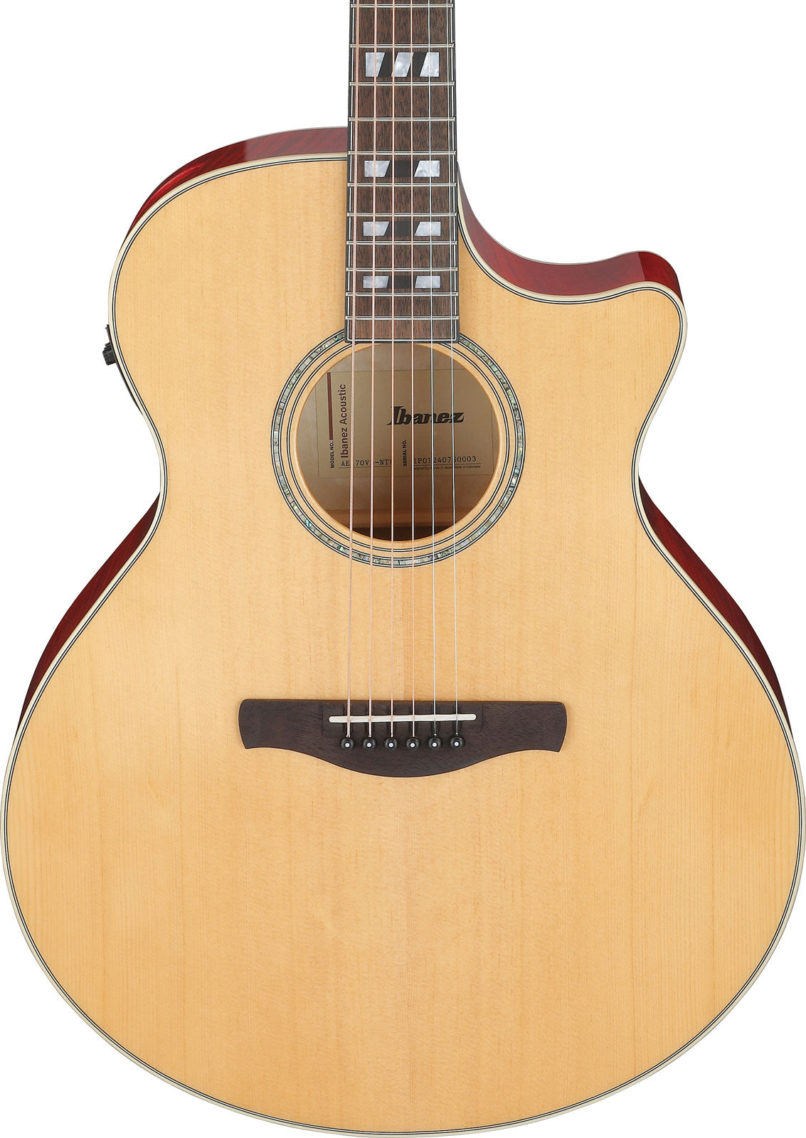Ae170-Ntr Natural High Gloss Top Transparent Red High Gloss Back And Sides