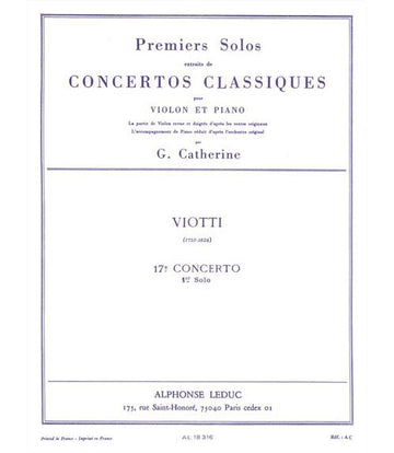 VIOTTI G.B. - SOLO N°1 DU CONCERTO N°12 - VIOLON & PIANO