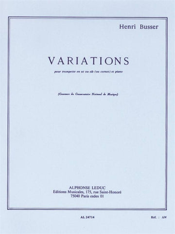 Busser Henri - Variations Op.53 - Trompette & Piano