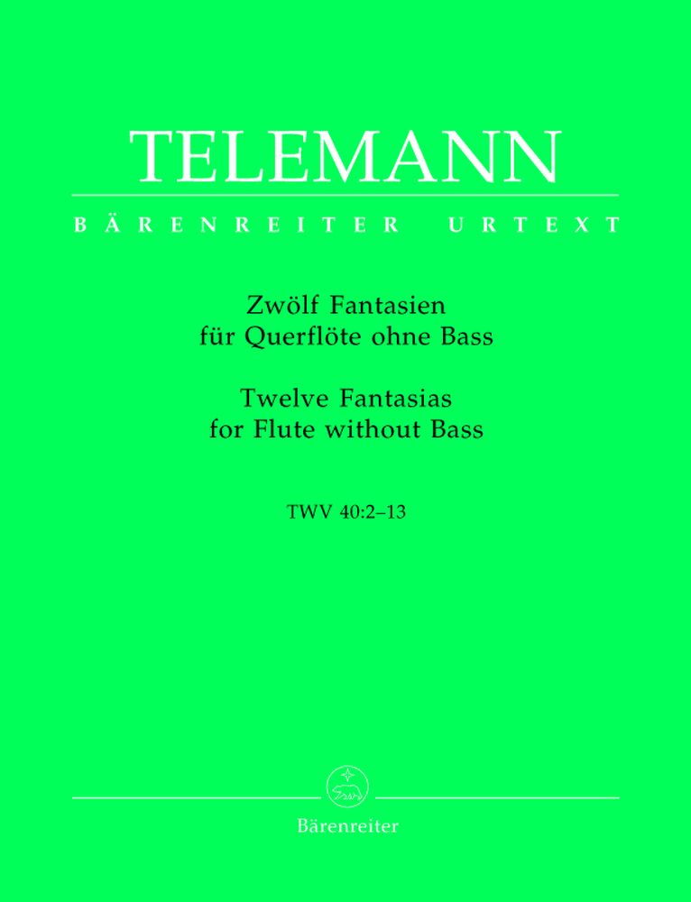 TELEMANN G.P. - ZWOLF FANTASIEN FUR QUERFLÖTE OHNE BASS TWV 40:1-12 - FLÖTE