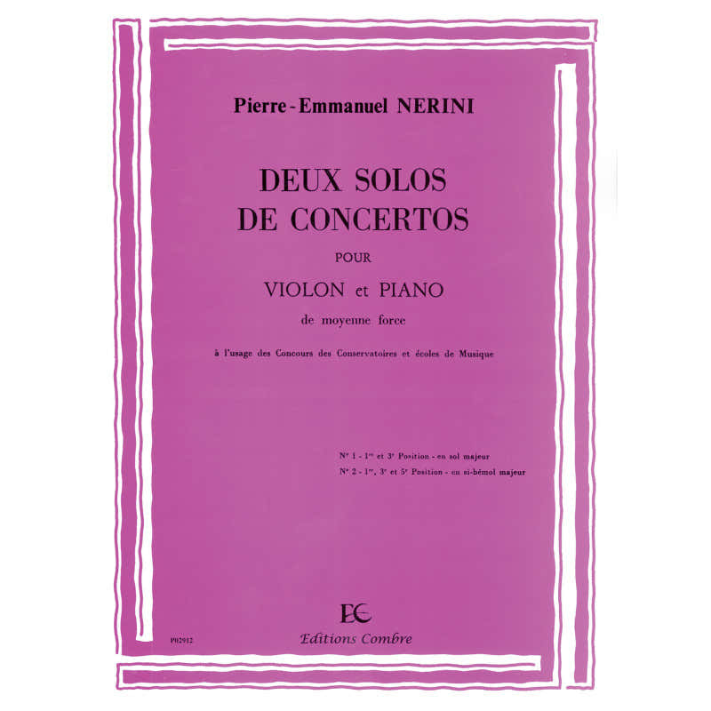 Nerini PIERRE-emmanuel - Konzertsoli (2) in G-Dur und B-Dur - Violine und Klavier
