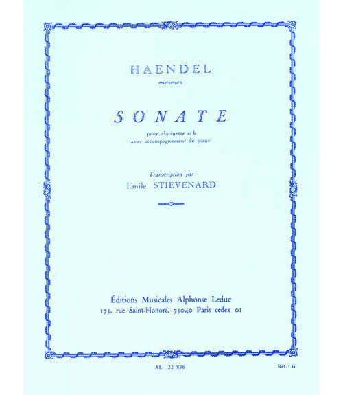 HANDEL G.F. - SONATE OP.8 N°1 - KLARINETTE & KLAVIER