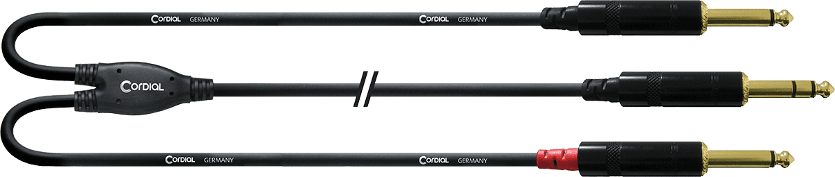 Y-Kabel Splitter Stereo-Klinke/2 Mono-Klinke 3 M