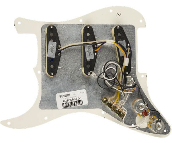 PRE-WIRED STRAT PICKGUARD TEXAS SPECIAL SSS PARCHMENT 11 HOLE PG