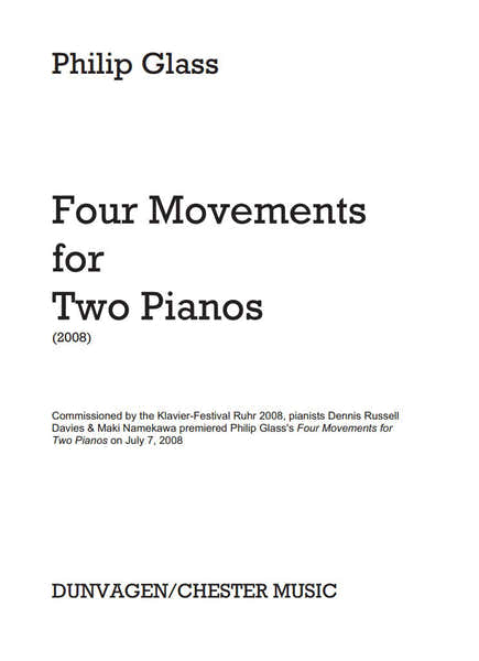 Glass PH. - Four Movements For Two Pianos