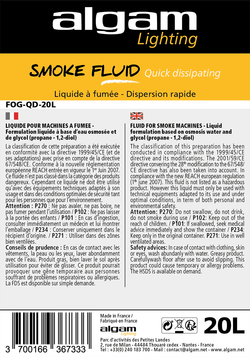 Rauchfluid Schnelle Dispersion 20L