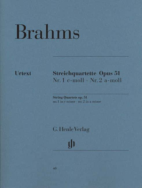 BRAHMS J. - STRING QUARTETS IN C MINOR AND A MINOR OP. 51