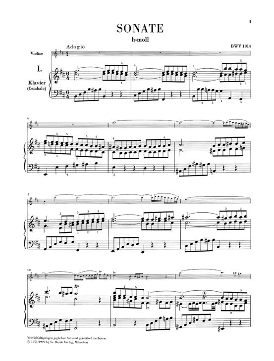 BACH J.S. - SONATAS FOR VIOLIN AND PIANO (HARPSICHORD) 1-3 BWV 1014-1016