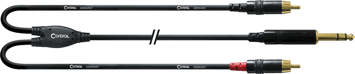 Y-Kabel Splitter Stereo-Klinke/2 RCA 90 CM