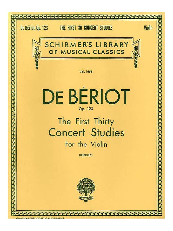 De Beriot Ch.-a. - First Thirty Concert Studies For Solo Violin
