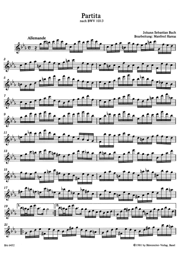 BACH J.S. - PARTITA NACH BWV 1013 IN C-MOLL (DO MINEUR)