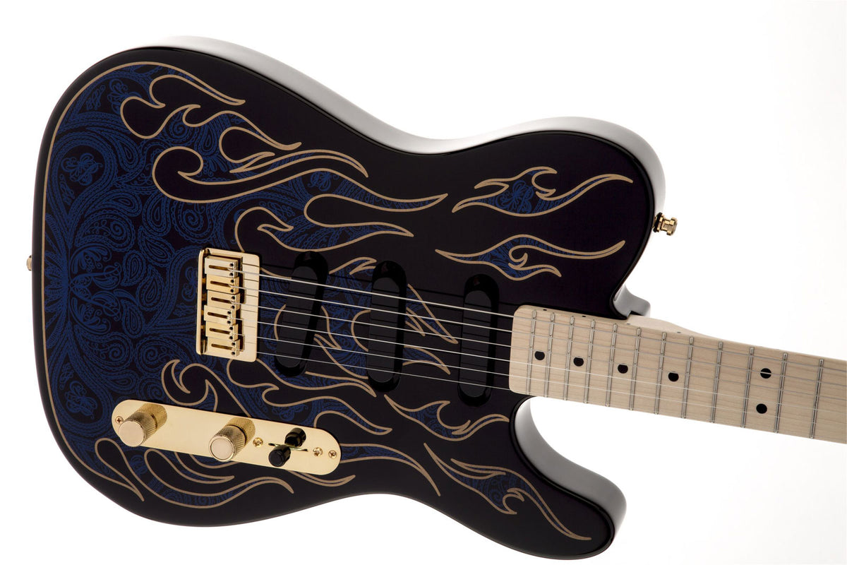 James Burton Telecaster Mn, Blue Paisley Flames