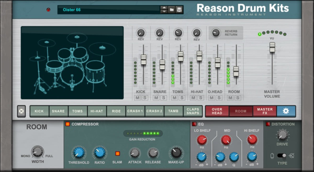 Reason Studios Reason Schlagzeug-Sets Akustikschlagzeug-Session