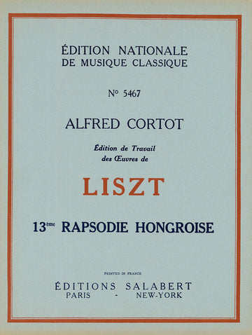 LISZT - RAPSODIE HONGROISE N 13 - PIANO