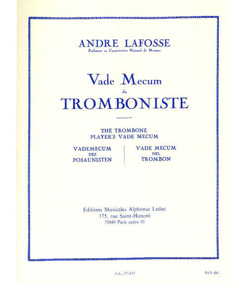 Leduc Lafosse A. - Le Vade Mecum Du Tromboniste
