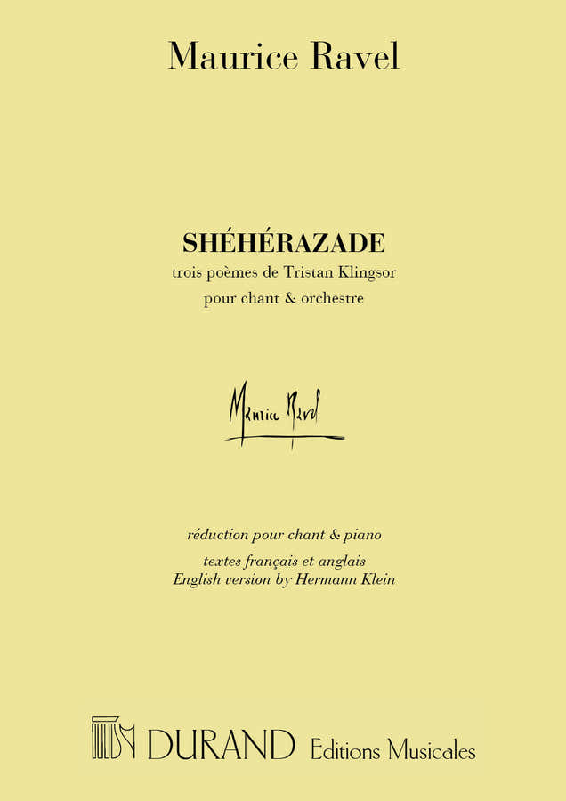 RAVEL M. - SHEHERAZADE - CHANT ET PIANO