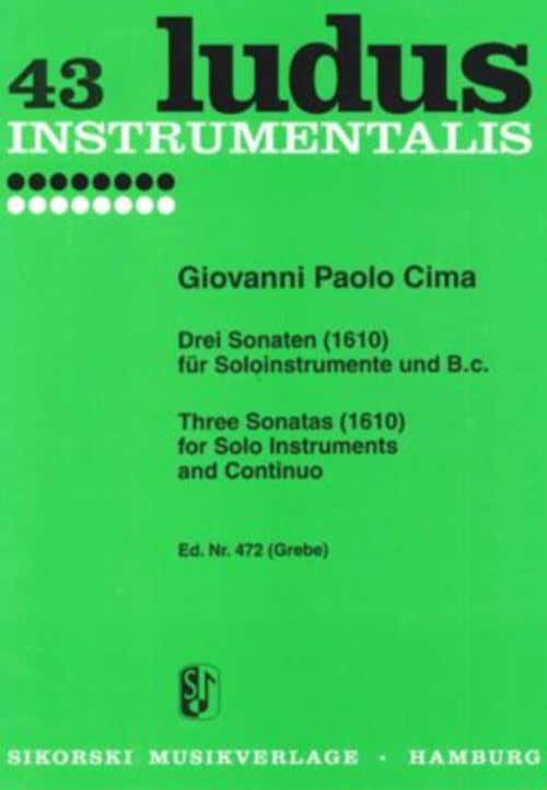 Cima G.P. - Drei Sonaten (1610) für Soloinstrumente und B.C