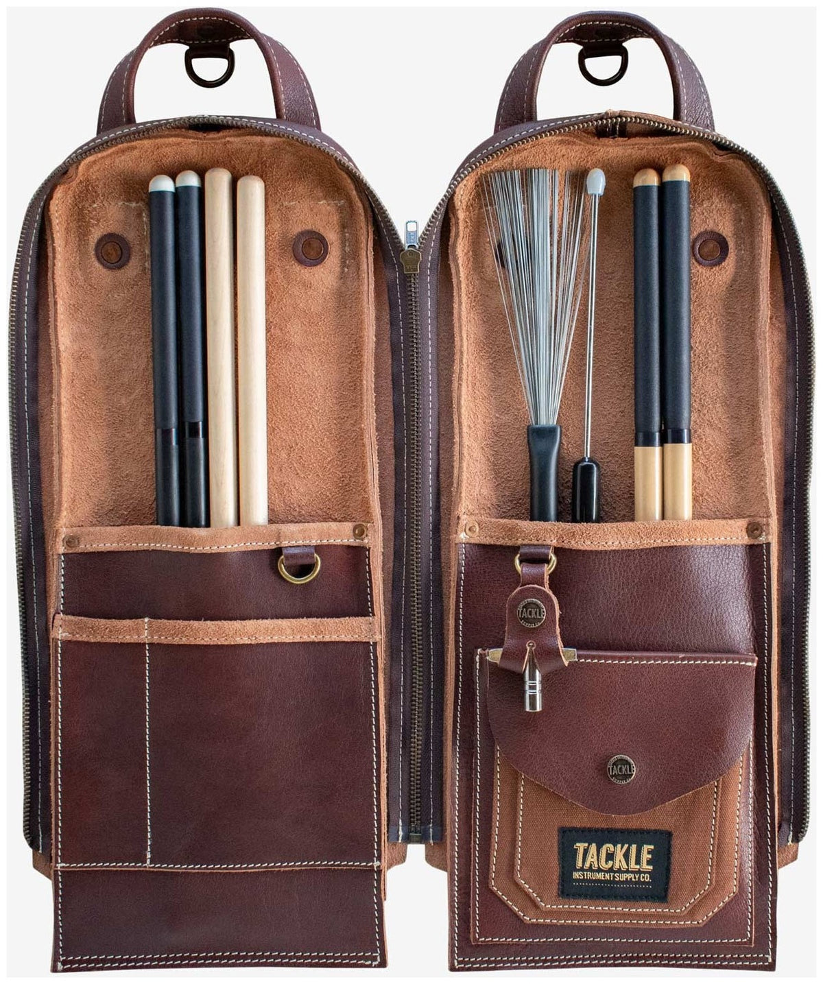 Modulare Leder-Sticktasche - Braun