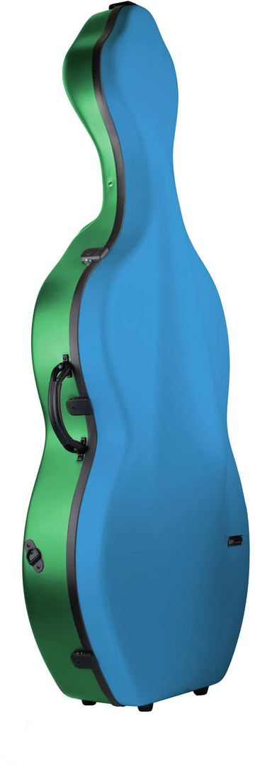 Cello-Etui 4/4 Hightech Bonbon + Räder - Blau/Grün