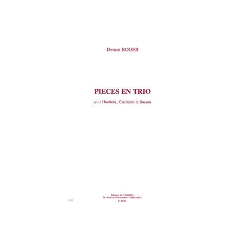 Roger - Pièces En Trio - Oboe Klarinette und Fagott