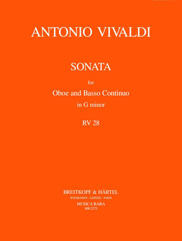 VIVALDI ANTONIO - SONATE G-MOLL RV 28 - OBOE BASSO CONTINUO.