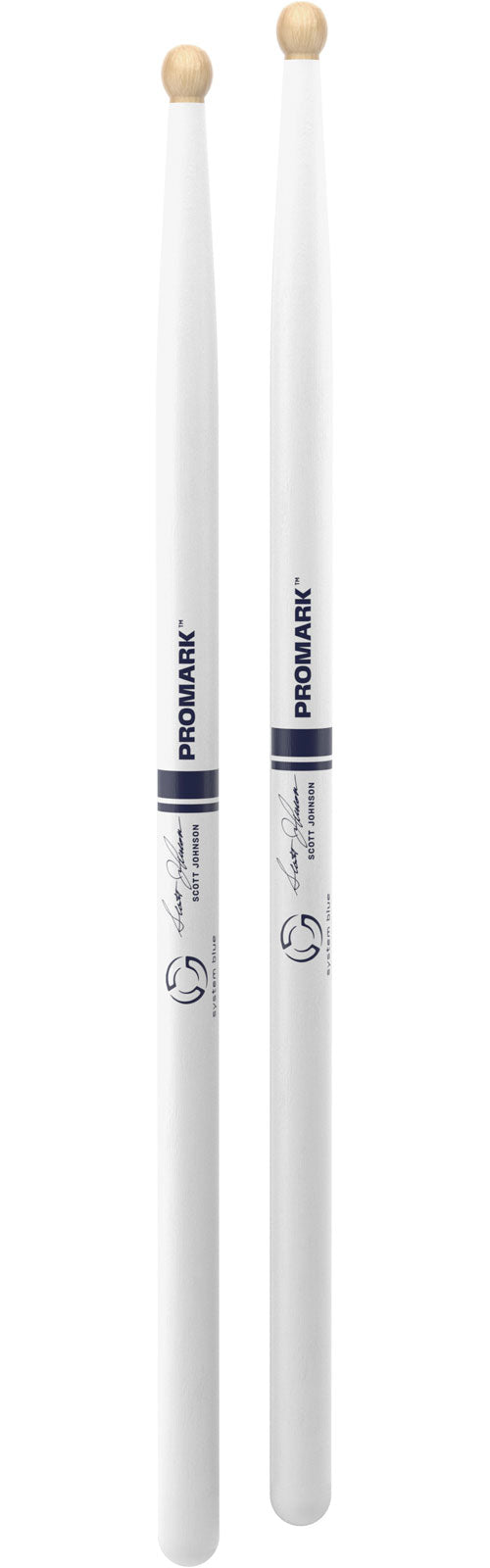 TXDC17W-WHITE - Scott Johnson Painted White Hickory Drumstick Wood Tip