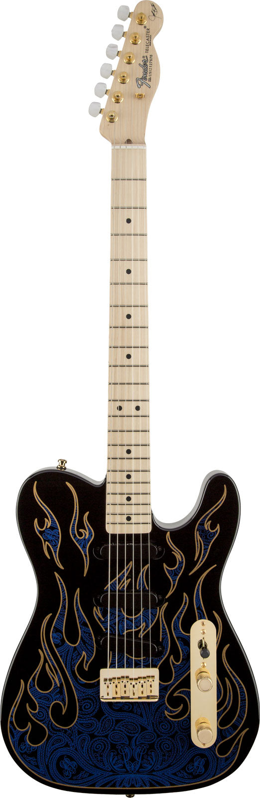 James Burton Telecaster Mn, Blue Paisley Flames